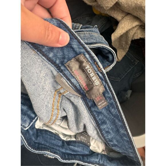 Torrid Blue Distressed Skinny Jeans - Picture 3 of 3